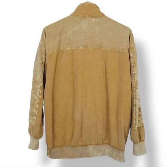 Forever 21 Reverse Terry and Distressed Corduroy Modern Diver Jacket Size Medium - Picture 4 of 6